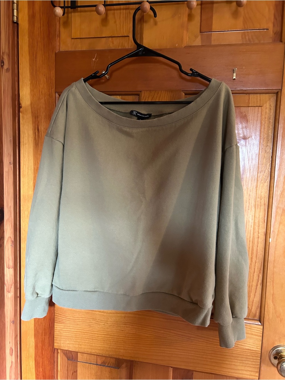 INC International Concepts Olive Green Off-the-Shoulder Sweater